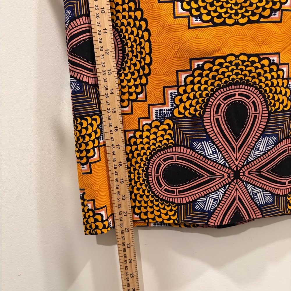 Maeve Anthropoligie Orange Printed Pencil Skirt bold abstract shapes Size 6 - Picture 2 of 8